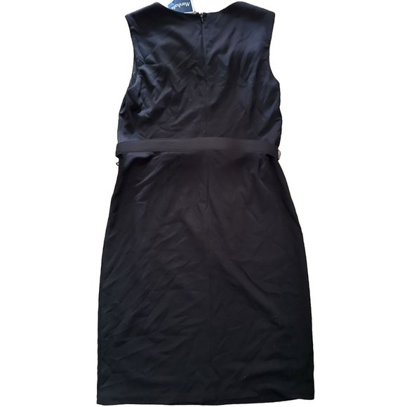 Carmen Marc Valvo NWT Women's Sleeveless Belted‎ Sheath Dress Size 10 - Picture 4 of 4